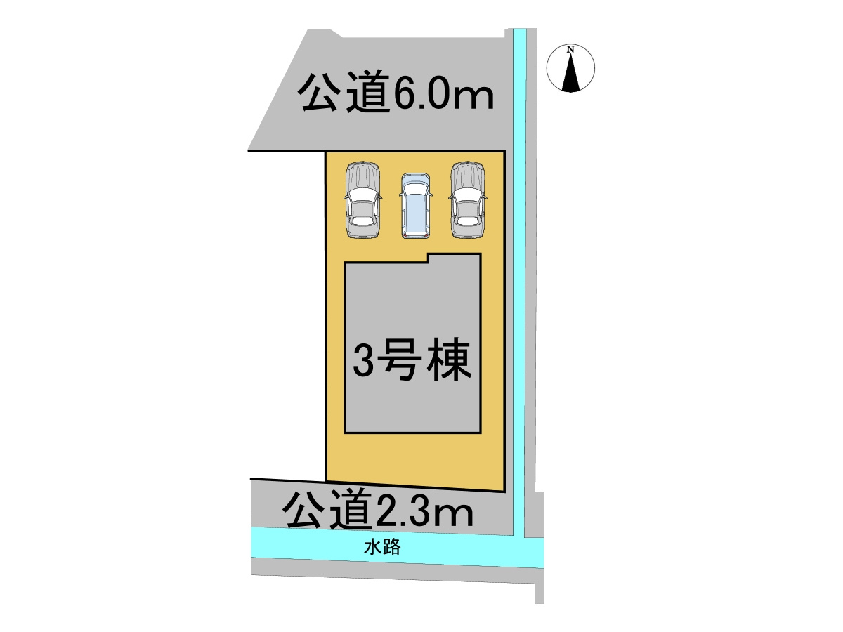 タマタウン　大垣市長松町（荒崎小）　全3区画分譲の区画図|■区画図
■YAMADA電機の　ヤマダ不動産　株式会社リライフ　
いつでもお問合わせ下さい。