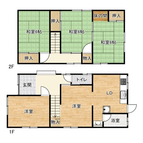 【間取り】 | 伊加賀本町　戸建 | 間取りになります。
お部屋がたくさんありますので
ゆったりとお過ごしいただけそうですね♪