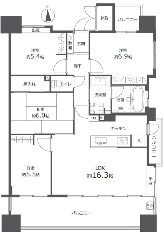 スターアーク宇品神田緑華邸の間取り