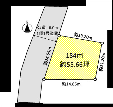 あきる野市雨間　売地　55坪！の土地図