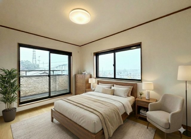 【ReDream】大山崎町岩崎の洋室|家族一人ひとりの大切なプライベート空間。趣味に合わせてお使いいただけます！
※本画像の家具・インテリアはCG合成です。実際とは異なります。