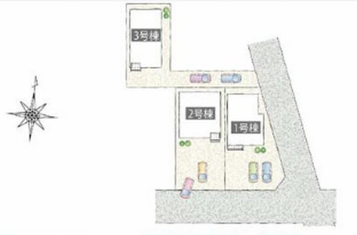【仲介手数料０円】相模原市南区麻溝台3期　新築一戸建て　全3棟の区画図|【仲介手数料０円】相模原市南区麻溝台3期　新築一戸建て　全3棟