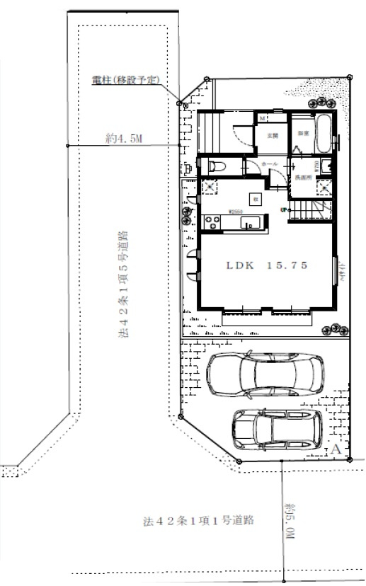 福生市福生全１棟　新築戸建の区画図