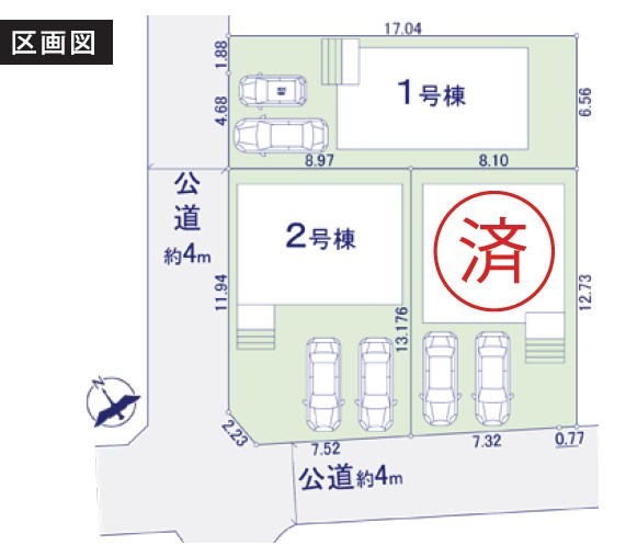 新築戸建　藤沢市鵠沼海岸7丁目の区画図