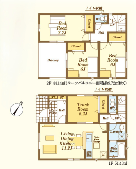 川越市諏訪町第2  全8棟 新築戸建　クレイドルガーデンの間取り