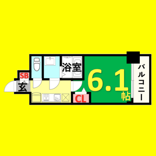 プレサンス丸の内アドブル　名古屋市賃貸　仲介手数料無料の間取り