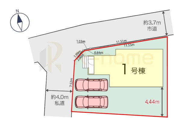 我孫子市岡発戸1期　新築戸建て　1号棟の区画図|大きなお買い物だからこそ、メリット・デメリットを伝えさせて頂きます。
R-homeにお任せください♪