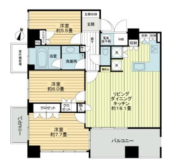 ライオンズマンション神戸栄町通の間取り