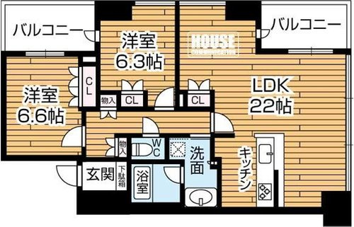 【間取り】 | ☆クレヴィアタワー中之島