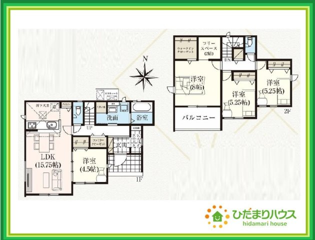 いわき市小名浜住吉５期　新築戸建　2号棟の間取り|リビング大きな窓からは、暖かな日の光が降り注ぎます・・・