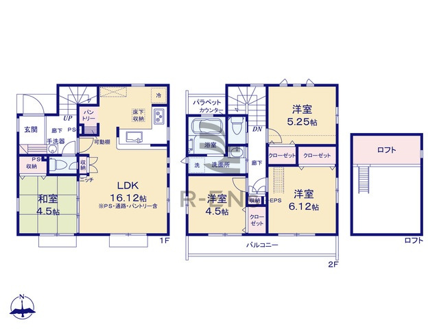 【間取り】 | 西東京市泉町３丁目　新築戸建て　９号棟 | 南バルコニーなので陽当り良好、洗濯物の乾きも良しです