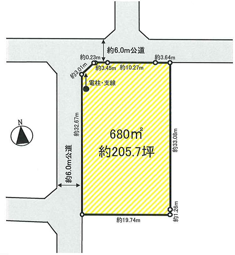 あきる野市　引田区画整理内　整形地