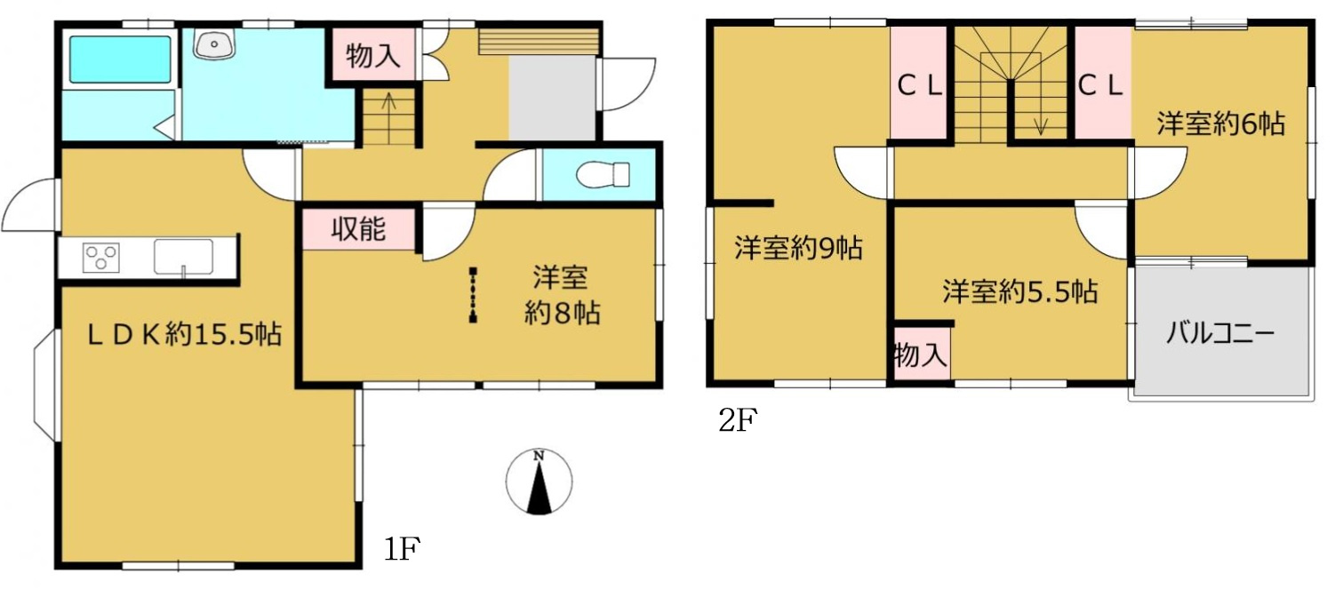 安曇野市穂高柏原　中古住宅の間取り