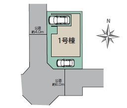 越谷市蒲生東町新築戸建ての区画図