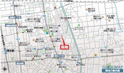 越谷市蒲生東町新築戸建ての地図