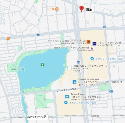 越谷市大成町新築戸建ての地図