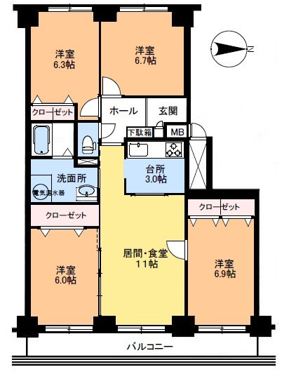 アカシヤコート藻岩の間取り