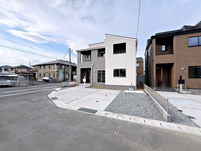 新築戸建・新築建売　福島市方木田第16 2期【長期優良住宅】吉井田小・福島一中の外観|5号棟は駐車もしやすい開放感のある角地です！