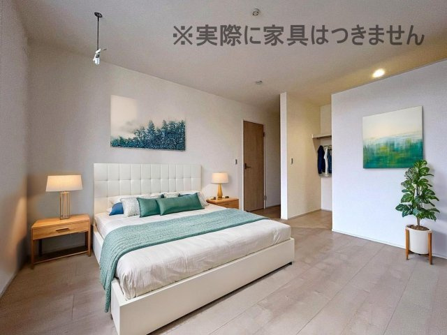 新築戸建・新築建売　福島市方木田第16 2期【長期優良住宅】吉井田小・福島一中の洋室|画像はバーチャルホームステージングの加工による演出で、実際の家具は付きません。