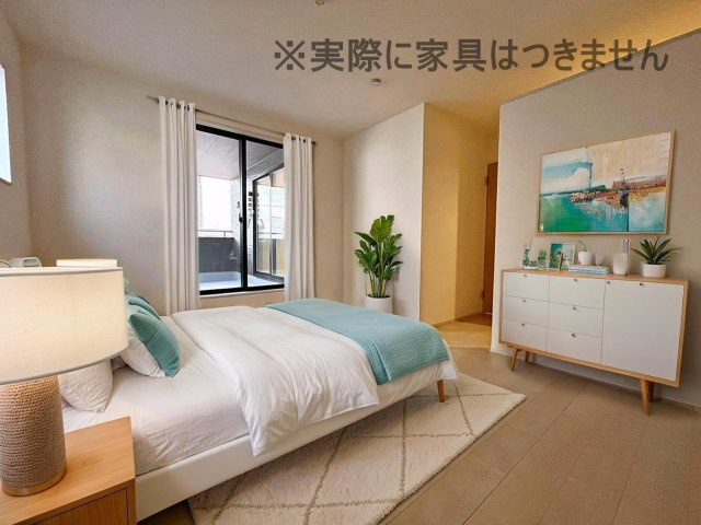 新築戸建・新築建売　福島市方木田第16 2期【長期優良住宅】吉井田小・福島一中の洋室|画像はバーチャルホームステージングの加工による演出で、実際の家具は付きません。