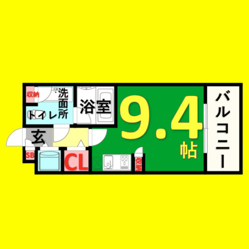 グラン・アベニュー西大須　名古屋市賃貸　仲介手数料無料の間取り