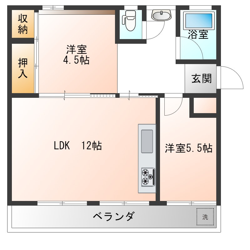大岡団地N2の間取り