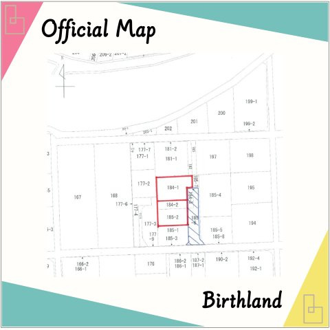 住宅用地・建築条件付き売地　郡山市小原田2丁目　小原田小学校・小原田中学校の土地図|分筆前の公図になります。分筆は建物完成後に分筆予定です。
