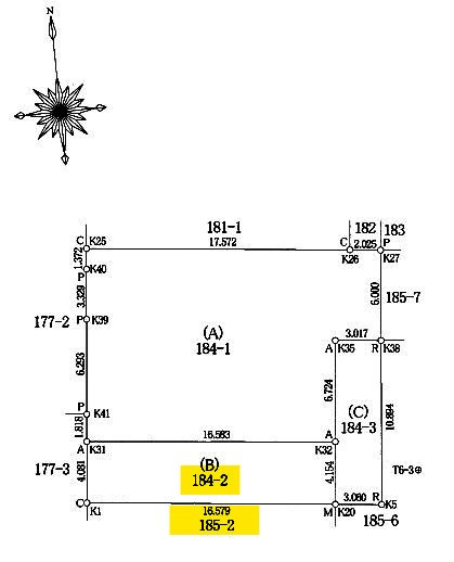 住宅用地・建築条件付き売地　郡山市小原田2丁目　小原田小学校・小原田中学校の土地図|■該当地の地積測量面積：214.88㎡■協定道路予定地：33.08㎡+150.00㎡