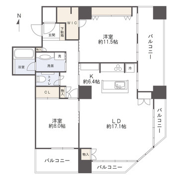 D’グラフォート熊本タワーの間取り