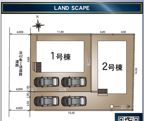 塩尻市広丘高出　第5　新築戸建の区画図|カースペースは車種にもよりますがお車2台駐車可能です。