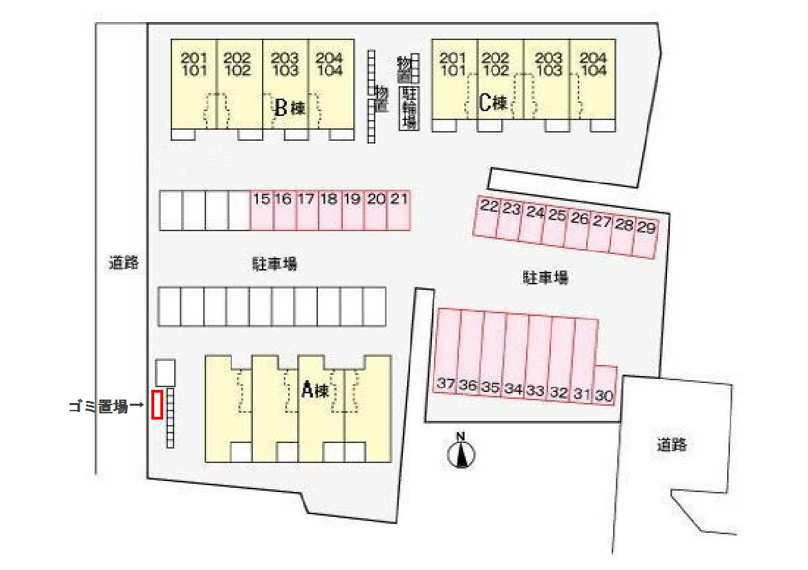 ジェントリー東根Ｃの駐車場|駐車場