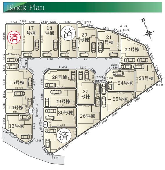 茅ヶ崎市松林1丁目新築戸建て　14号棟の区画図|区画図「茅ヶ崎市松林1丁目新築戸建て」