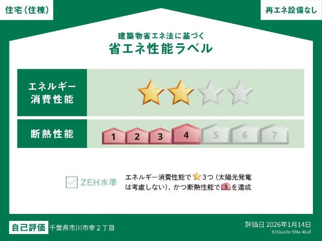 （仮称）市川市幸２丁目新築アパートの外観|省エネ性能ラベル