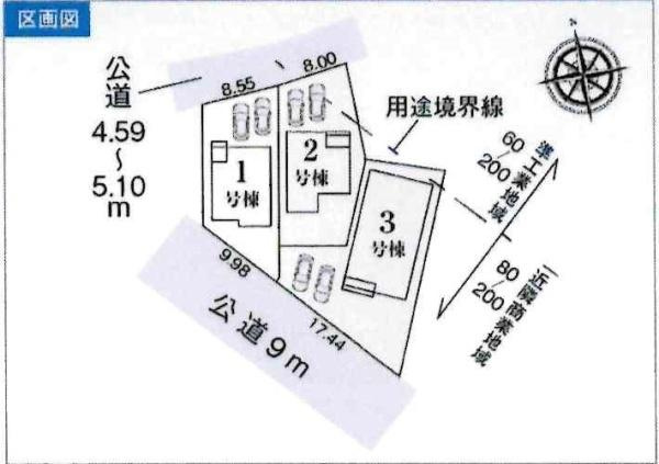 碧南第67棚尾本町　全3棟・3号棟の区画図|3号棟です。
