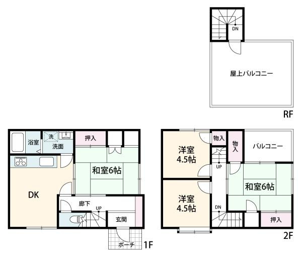 横浜市南区大岡１丁目の中古一戸建の間取り|収納が多く使いやすい間取りです。