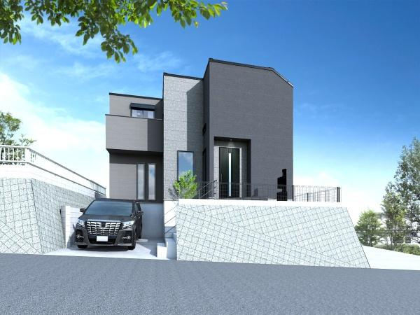 横浜市戸塚区上柏尾町の新築一戸建の外観|建物外観イメージパース