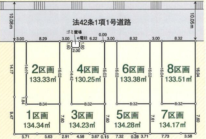 川越市諏訪町  全8棟 新築戸建　クレイドルガーデンの区画図|令和8年7月6日撮影。