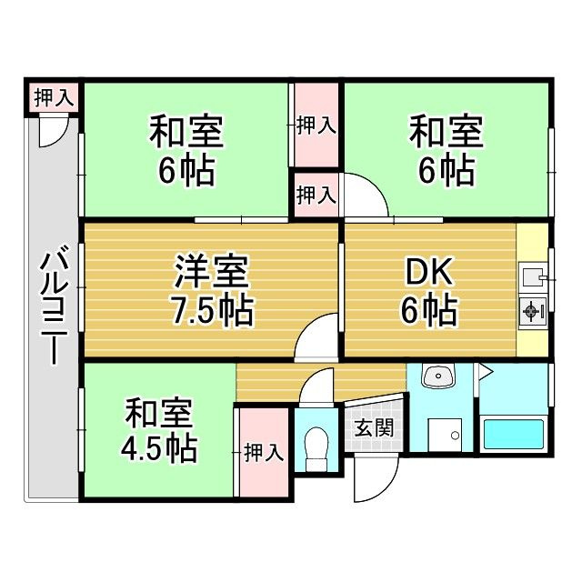名谷4団地21号棟の間取り