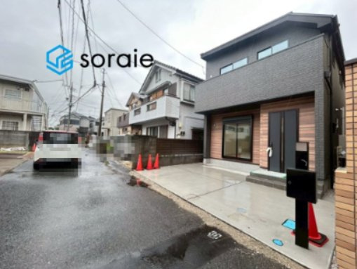 川越市砂新田5丁目　全1棟　新築戸建の前面道路含む現地写真|6/25　撮影