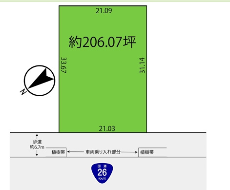 千原町２丁目　貸し土地の間取り