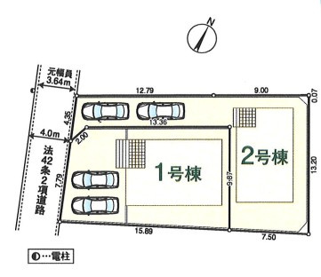 川越市上新河岸第二全2棟　新築戸建　クレイドルガーデンの区画図|令和8年7月6日撮影。