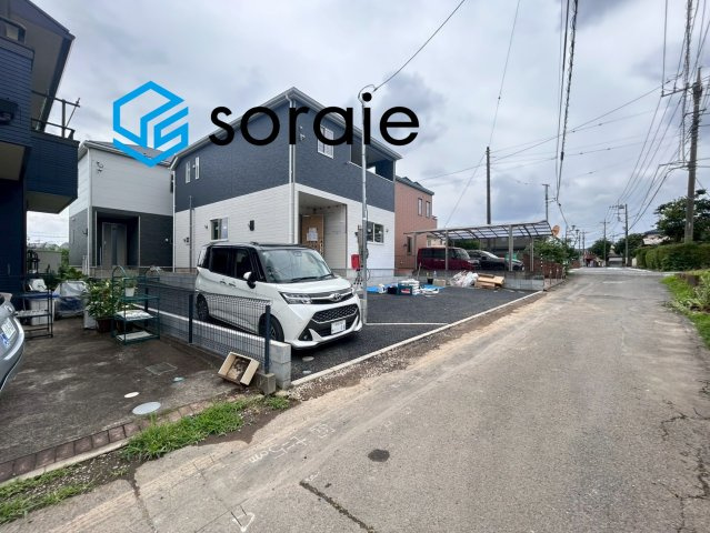 川越市上新河岸第二全2棟　新築戸建　クレイドルガーデンの前面道路含む現地写真|令和8年7月6日撮影。