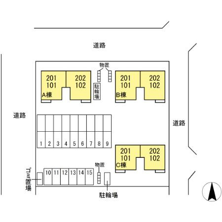 ガーデンＡｙａｓｈｉ　Ａの区画図
