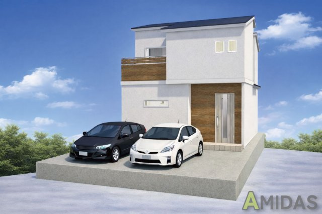 大住町　建築条件無土地の外観パース|【外観/イメージパース】参考プランを基に1から作成したイメージパースです。完成後の暮らしを想像し、お家の魅力をリアルに体感してください！