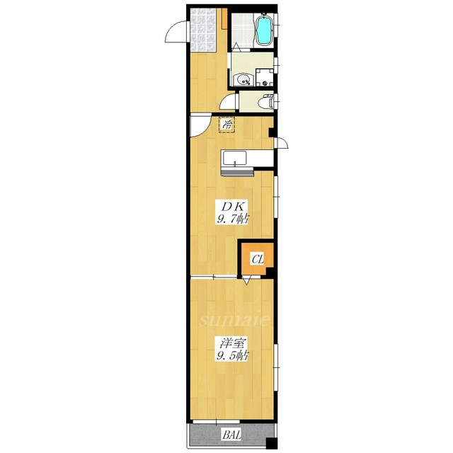 テラス・ミモザの間取り|南向きの角部屋です☆