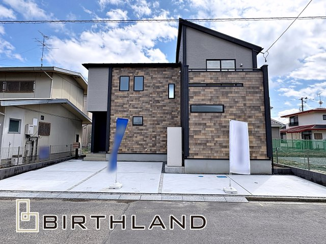 新築戸建・新築建売　郡山市安積町南長久保一丁目　安積第三小・安積第二中の外観|<1号棟>完成済みなのでいつでもご内覧可能です♪お気軽にお問い合わせください！