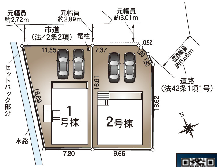 姫路市花田町勅旨第3（全2棟）1号棟の区画図|1号棟です。