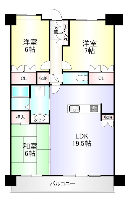 シャトレ大手町S棟の間取り