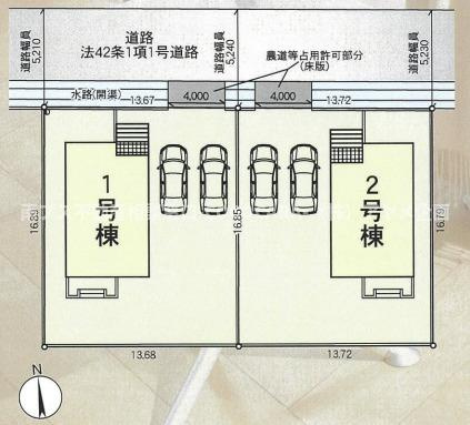 南アルプス市藤田の新築一戸建の区画図
