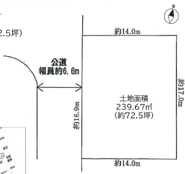 箕面市粟生新家５丁目　土地の土地図